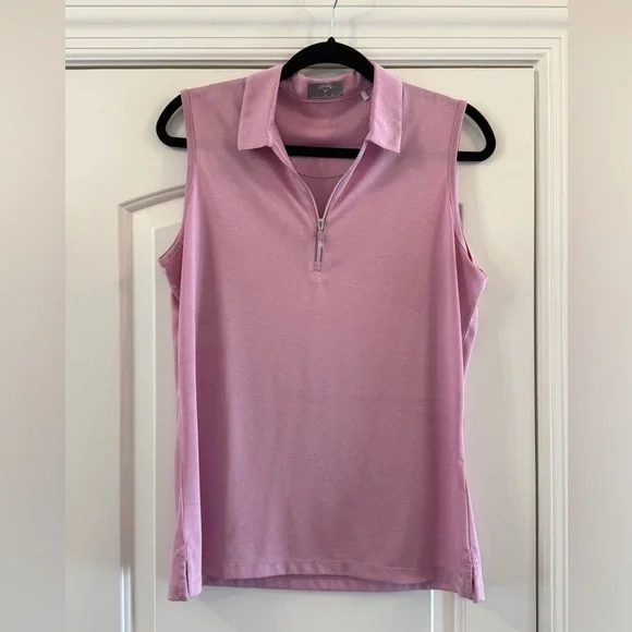 Callaway Women’s Sleeveless Quarter Zip Golf Polo - Picture 3 of 7